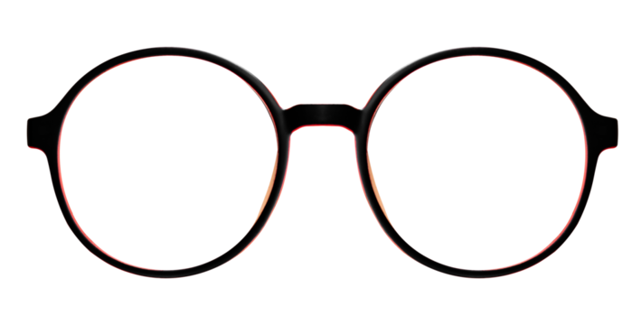 Black and red round glasses