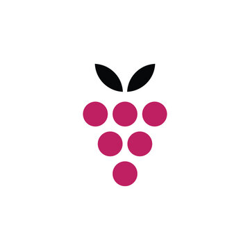 Simple grape icon vector logo.