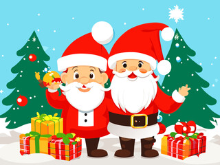 santa claus with christmas gifts