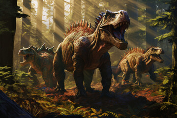 Obraz premium dinosaur in jungle