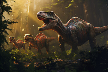 Fototapeta premium dinosaur in jungle