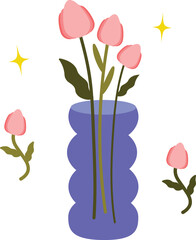 flower with aesthetic vase