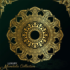     Vector luxury ornamental mandala design background in gold color