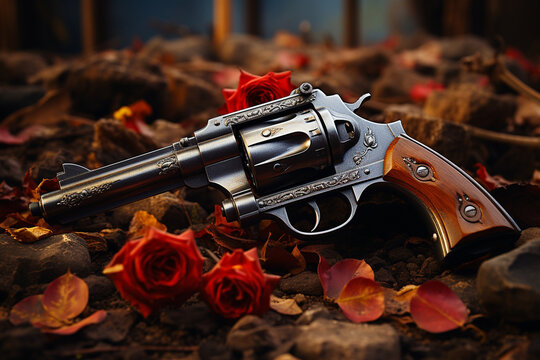 revolver and roses
