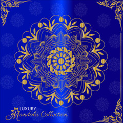     Vector luxury ornamental mandala design background in gold color