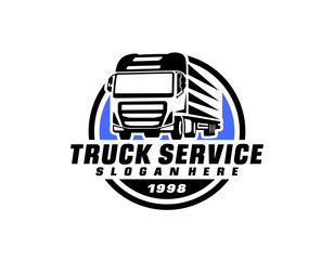 Truck silhouette abstract logo template vector suitable for logistic or automotive truck service company