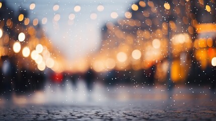 Obraz na płótnie Canvas Generative AI, Christmas fair blurred background, winter street market in Europe