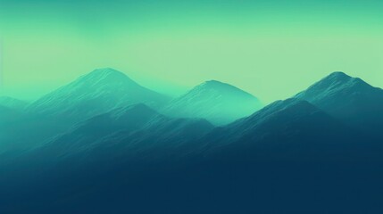 Green gradient mountains landscape background