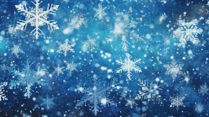 Fototapeta na wymiar Christmas blue background with snowflakes