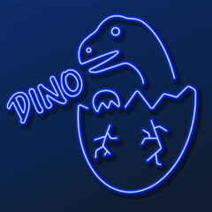 dino egg neon sign, modern glowing banner design, colorful modern design trend on black background. Vector illustration.