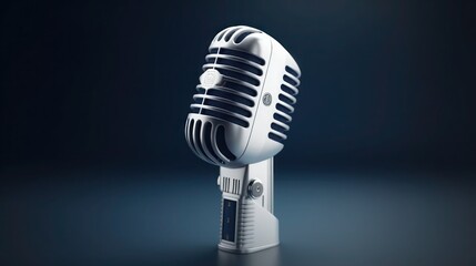 Microphone isolated on black background