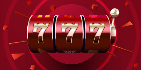 Slot machine wins the jackpot. 777 Big win concept. Casino jackpot.