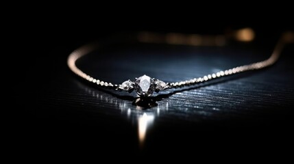 Beautiful diamond necklace with blur background - obrazy, fototapety, plakaty