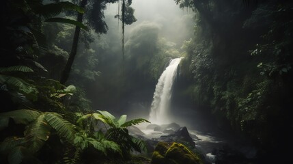 waterfall in the dusty jungle