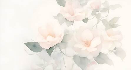 Watercolor illustration elegant floral background
