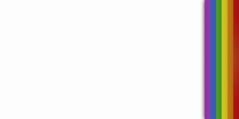 Abstract geometric red, orange, yellow, green, blue and purple ribbon lgbtq color isolated background. Lgbt Pride History Month color background with copy space for text. Vector illustration.