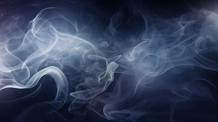 Abstract smoke patterns swirling against a dark mirror surface