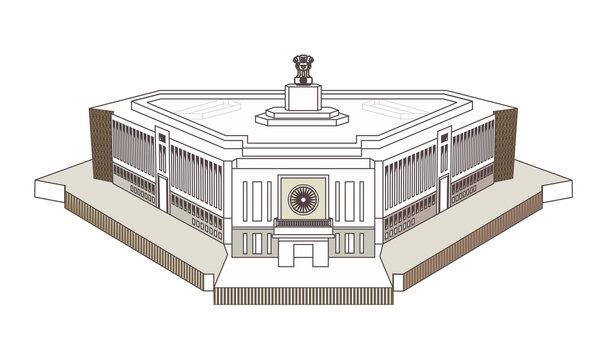 how to draw Parliament of India | Sansad Bhawan ki drawing | - YouTube