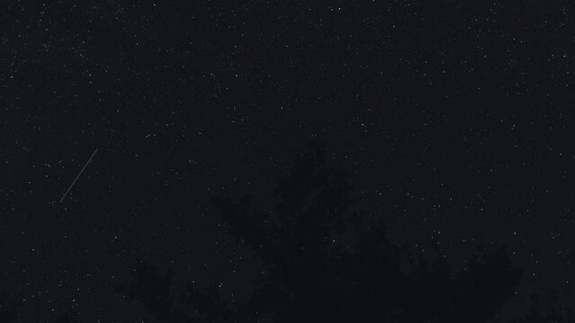 Night sky time-lapse video, astrophotography, heavens above, shooting stars, meteor shower