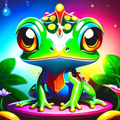 multi colored frog