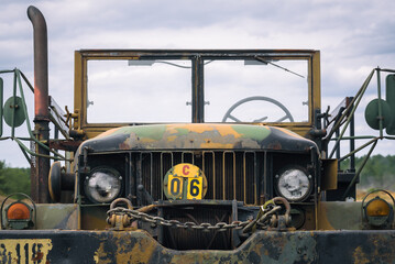 
MILITARY TRUCK - An old American vehicle at a rally of military enthusiasts 
