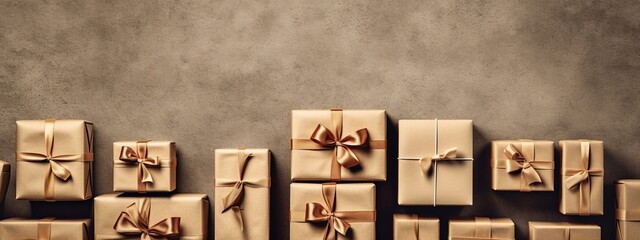 Present boxes holiday background with copy space