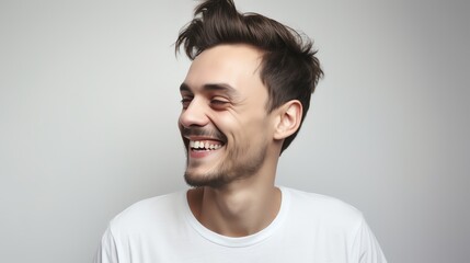 Obraz premium A Portrait of a Male Model with a radiant smile