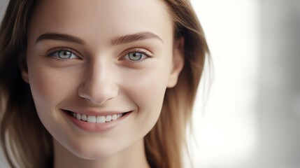 Naklejka premium Portrait of an Happy Female Model with a radiant smile