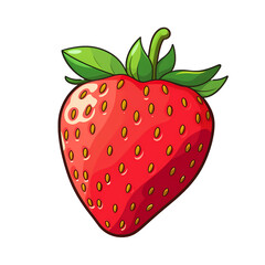 Obraz premium Red Strawberry Clipart Illustration 