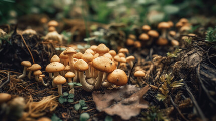 homegrown mushrooms thriving in a repurposed coffee ground substrate.