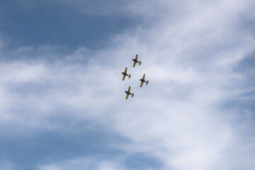 airshow with acrobatic airplanes in romania hawks of romania 