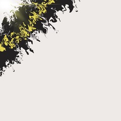 abstract black paint gradient graphic background with yellow bright in spaces 
