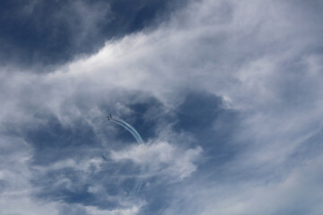 airshow with acrobatic airplanes in romania hawks of romania 