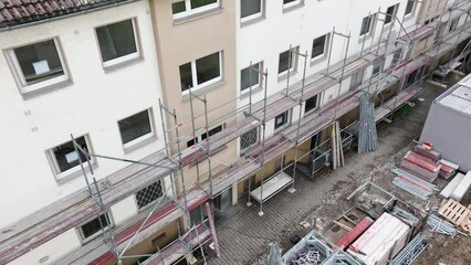 Construction site - putting up a scaffolding