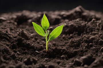 Fototapeta premium young plant growing in soil