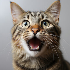 Domestic shows her the teeth and is angry and looks at the camera, ai generated