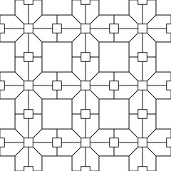 Black and white seamless vector illustrations. Coloring page, colouring book for adults and children. Line pattern design. Decorative abstract geometric linear background. Easy to edit color and line