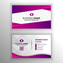 Naklejka na ściany i meble Stylish Purple and Pink Curved Business Card Template