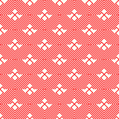 Checks wallpaper. Seamless geometric pattern. Squares background. Diamonds ornament. Geometrical motif. Rhombuses digital paper. Tiles textile print. Linear web design. Vector.