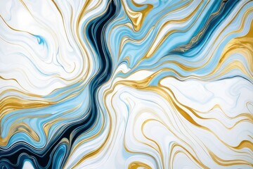 Digital art with a marble backdrop and an abstract design texture colors white blue and gold