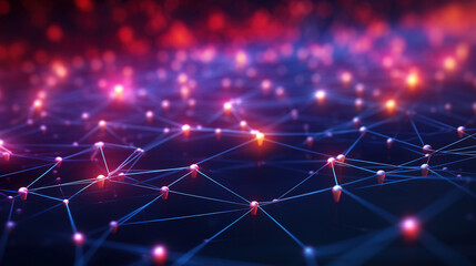 Obraz premium technology red background.Generative Ai 