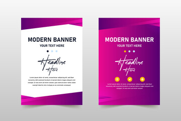 Stylish Purple and Pink Curved Business Banner Template