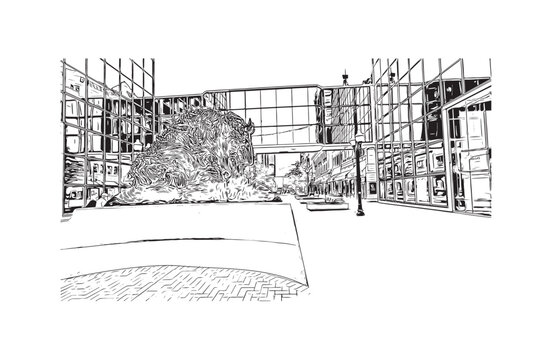 black and white city street scene clip art preview