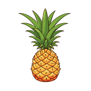 Yellow Pineapple Clipart Illustration image 