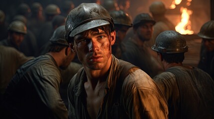 Portrait of a man in a mine. labor day