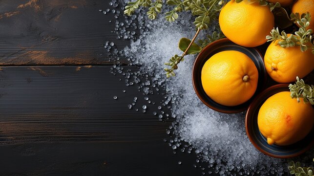 a dark stone background with citric acid on it.