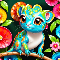 Kawaii Chameleon Painter