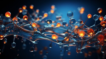 abstract molecule designs or hyaluronic acid.