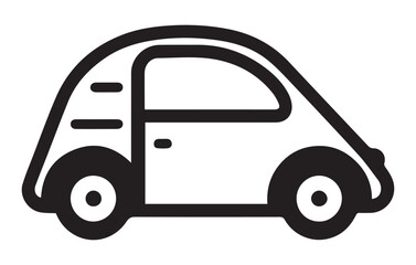 Electric vehicle car Vector icon Outline, Car vector outline drawing