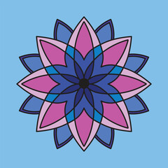 Circular pattern in form of mandala with flower for Henna, tattoo, decoration. Decorative ornament in ethnic oriental style. Hand drawn background. Islam, Arabic, Indian. Mandalas for coloring book.